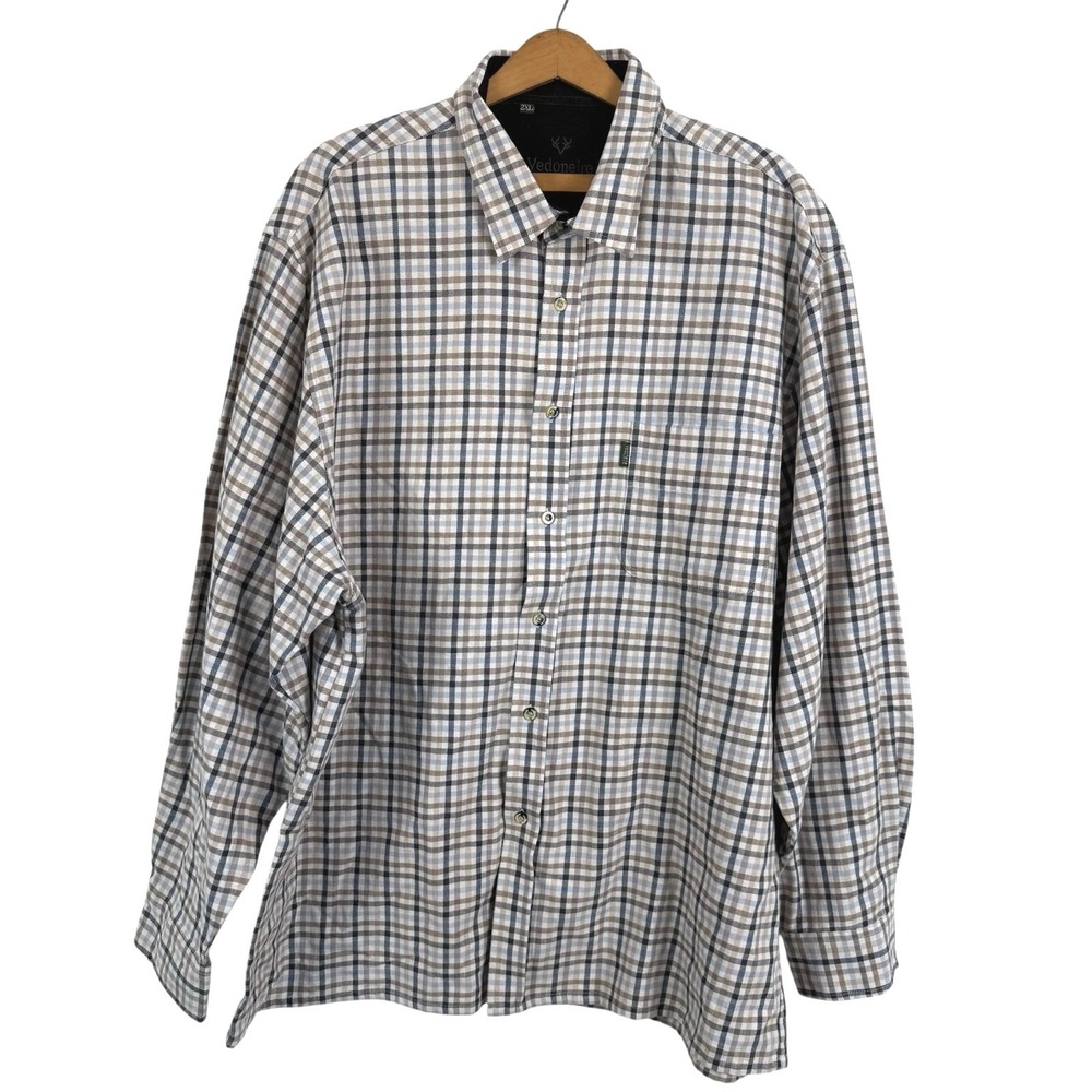 Vedoneire Men‎ Plaid Button Up Shirt Size 2XL Long Sleeve Preppy Office Work